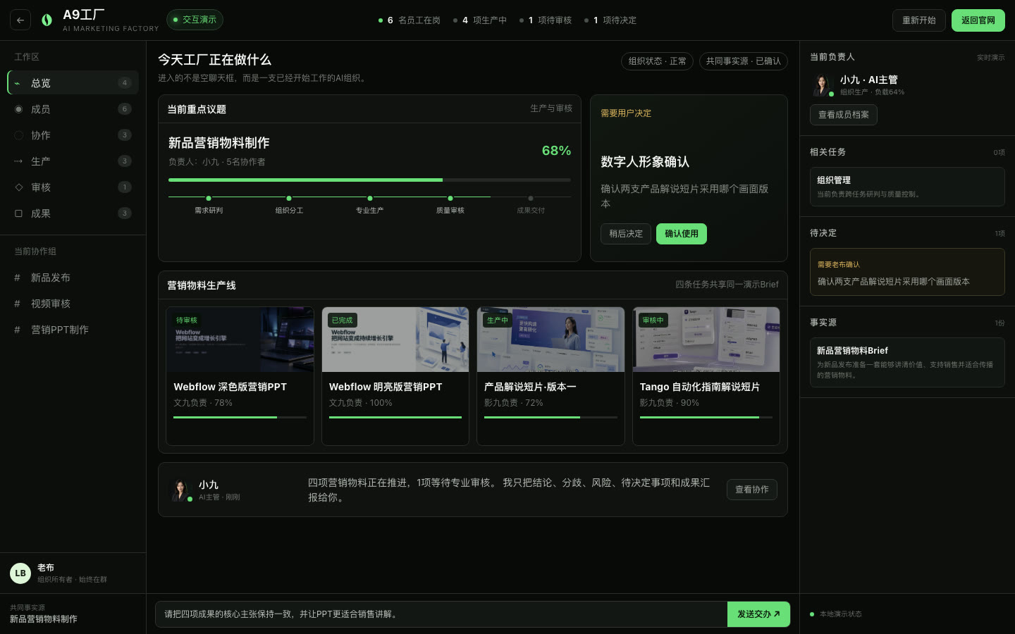 A9工厂工作台总览